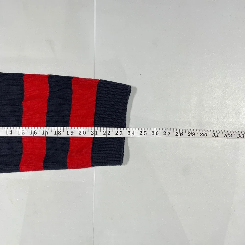 OshKosh Bgosh Kids Boys Preppy Striped Quarter Zip Cotton Sweater Size 12 Cozy